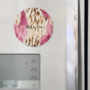 Imã Zebra Dourada Rosa na moda