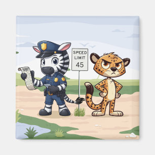 Imã zebra e leopardo policiais fofos