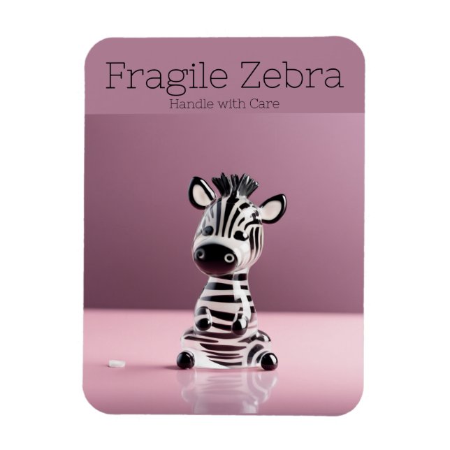 Ímã Zebra Frágil: Lidar com cuidado (Vertical)