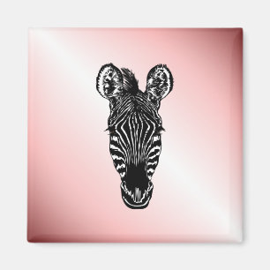 Imã Zebra Head em Rosa