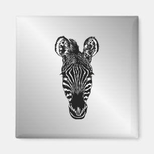 Imã Zebra Head em Silver