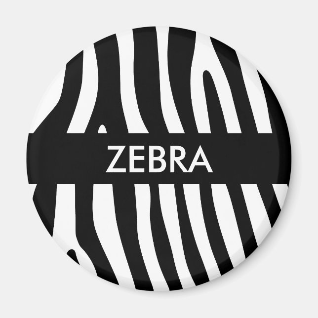 Imã Zebra listra padrão preto & branco + suas ideias (Frente)