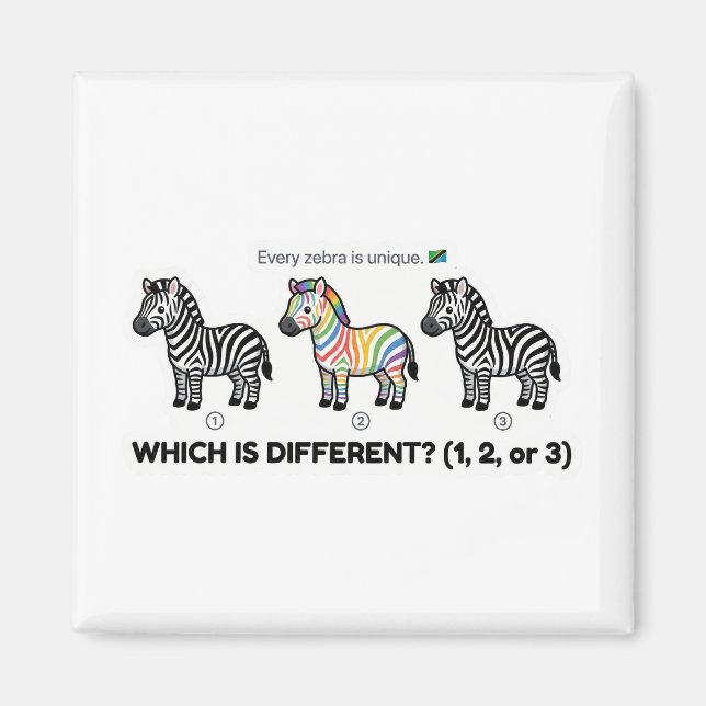 Imã Zebra Que é Diferente (Frente)