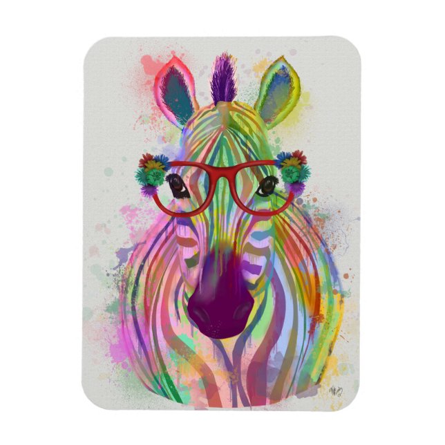 Ímã Zebra Rainbow Splash (Vertical)