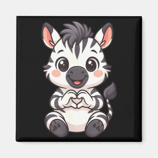 Imã Zebra with heart women girls kids heart cute zebra