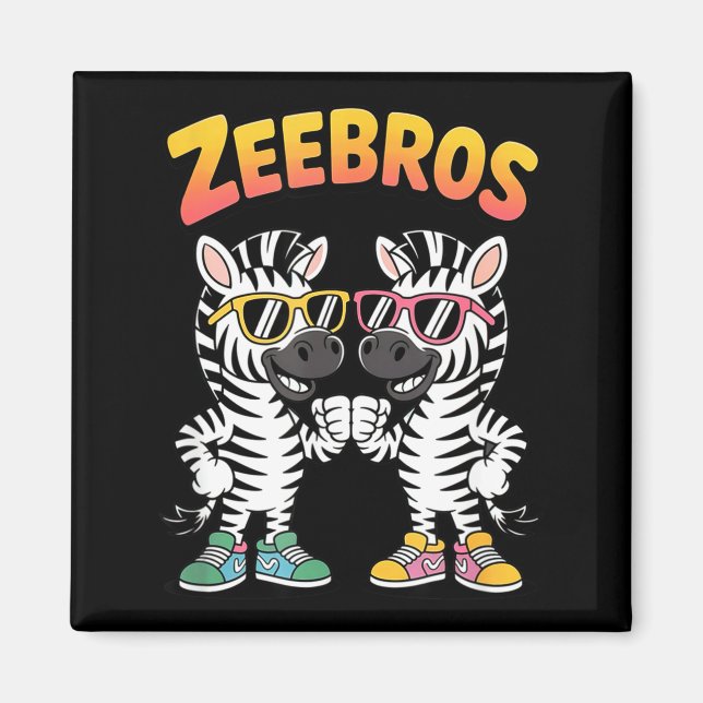 Imã Zeebros Cute Zebra Duo Design For Zebros Lovers  (Frente)