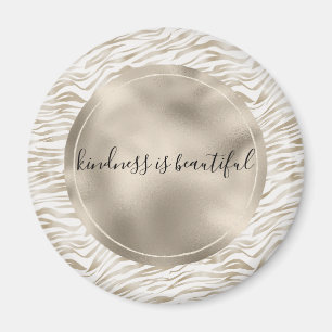 Imã Zen Cream Branco Cacau Castanho Zebra Impressão