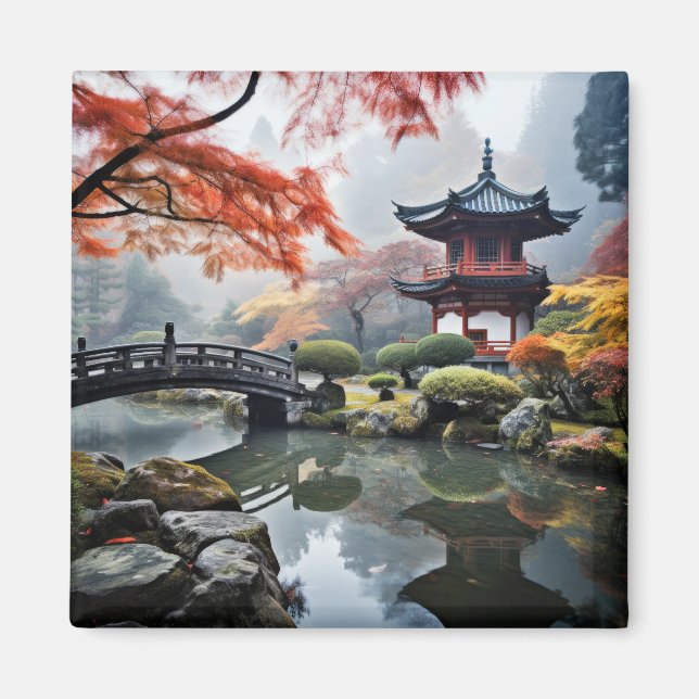 Imã Zen Garden Tranquil Natureza Pacífica (Frente)