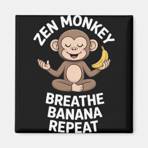 Imã Zen Macaco Respira Nana Repete Ioga Engraçado Medi
