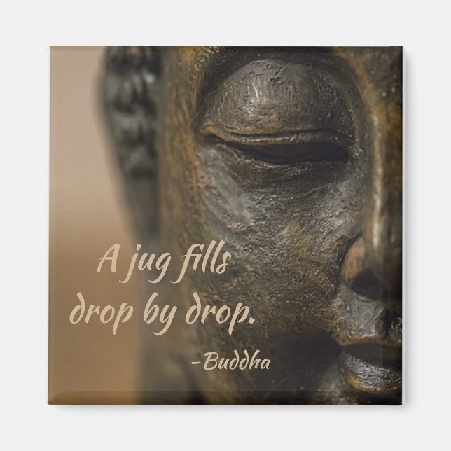 Imã Zen Quote Estátua de Buda (Frente)