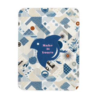 Ímã ZEN:Soft Blue & White Serenity Customizable