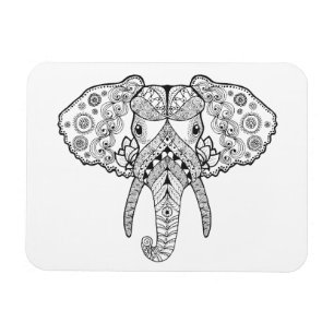 Ímã Zentangle inspirou o elefante