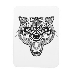 Ímã Zentangle inspirou o lobo
