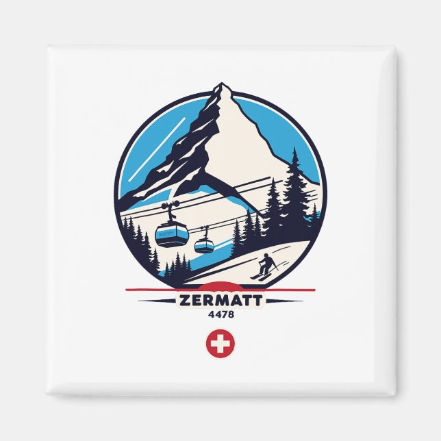 Imã Zermatt 4478 - Esquiando no Problemhorn  (Frente)