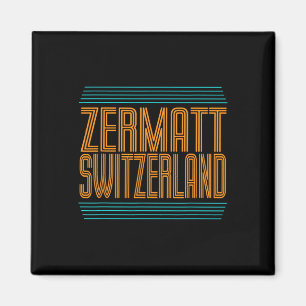 Imã Zermatt Suíça Esqui Alpino Retro Alpes Suíços