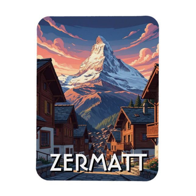 Ímã Zermatt Suíça Matterhorn (Vertical)