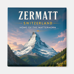 Imã 🏔️ Zermatt Suíça Matterhorn Viagem Decoração ❄️