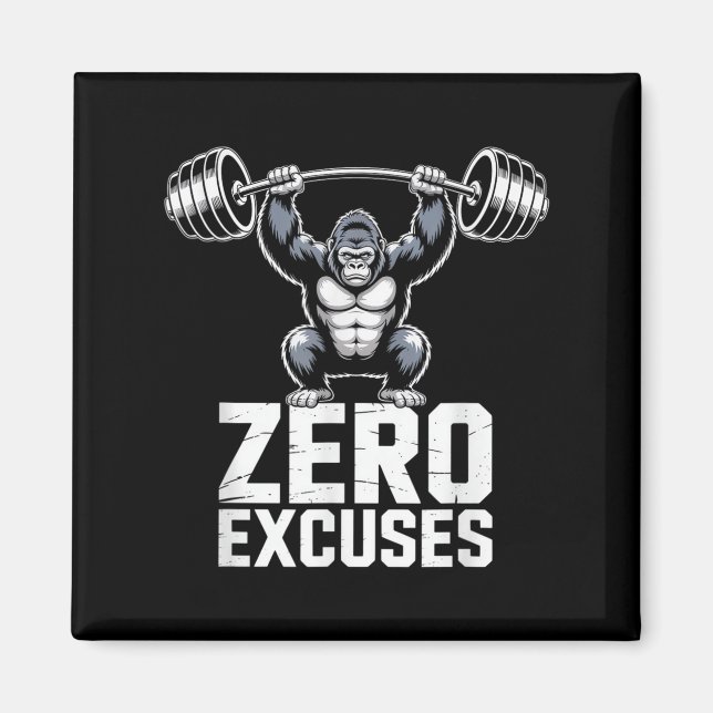 Imã Zero Excuses Gorilla Gym Motivational Workout  (Frente)