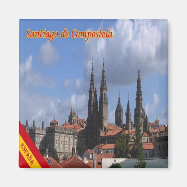Imã zES129 SANTIAGO DE COMPOSTELA, Panorama, Fridge (Frente)