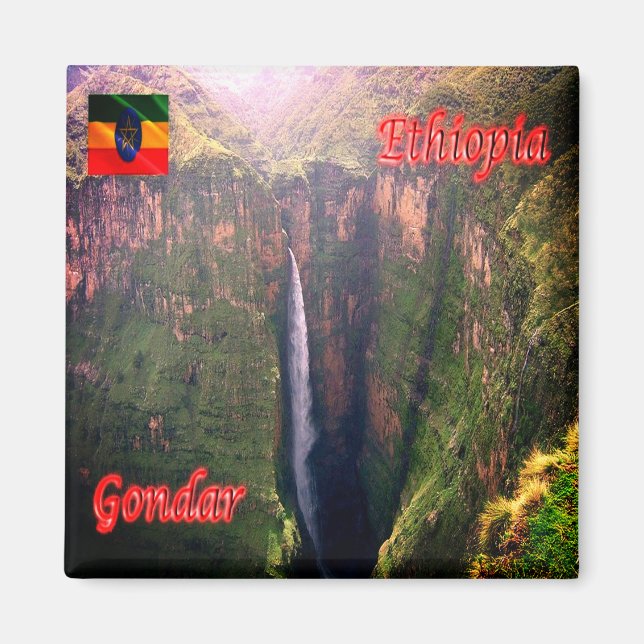 Imã zET011 GONDAR, Waterfall, Etiópia, África, Fridge (Frente)