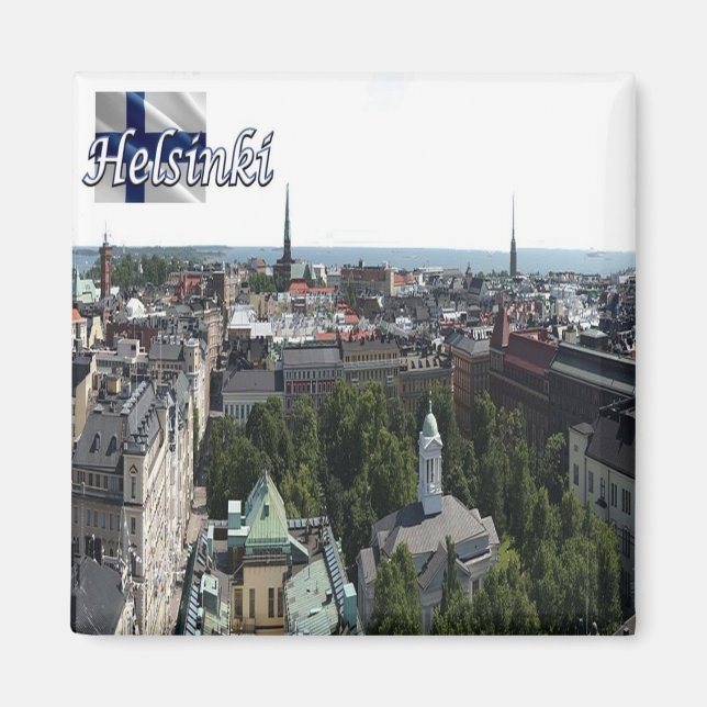 Imã zFI006 HELSINKI panorama, Finlândia, Fridge (Frente)