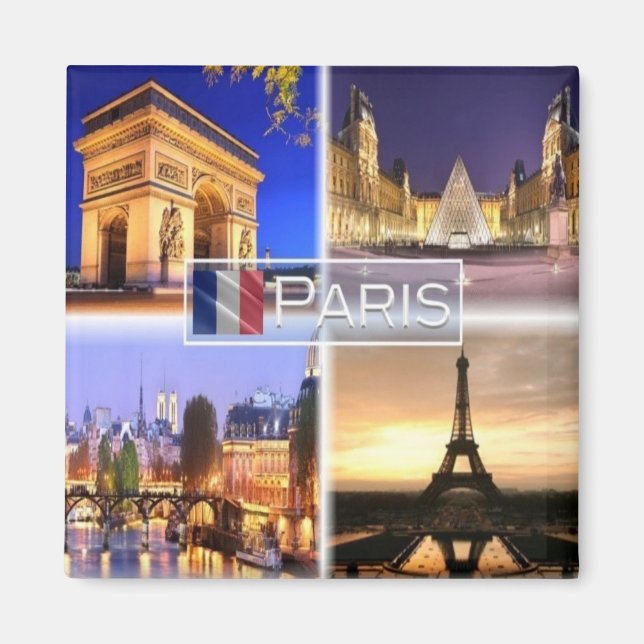 Imã zFR018 PARIS By Night, Fridge (Frente)