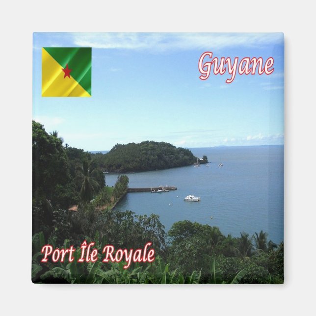 Imã zGF006 PORT ROYAL Island, Guiana Francesa, Fridge (Frente)