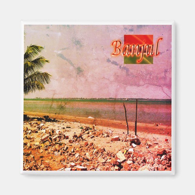 Imã zGM006 BANJUL, Gâmbia, África, geladeira (Frente)