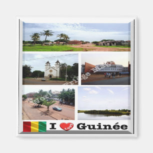 Imã zGN010 GUINÉ I Love, Mosaic, Africa, Fridge