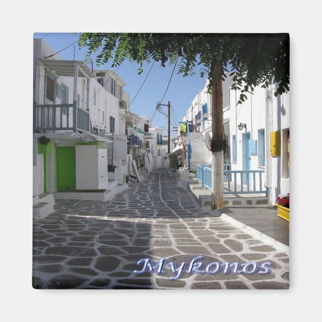 Imã zGR116 MYKONOS, Chora. Grécia, geladeira (Frente)