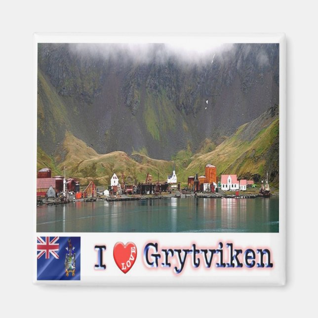 Imã zGS008 GRYTVIKEN I Love, South Georgia S.S. Fridge (Frente)