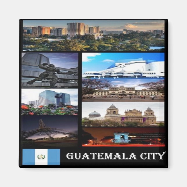 Imã zGT023 Cidade de GUATEMALA, Mosaico, América, frig (Frente)