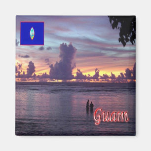 Imã zGU010 GUAM Pôr do sol, Oceania, Geladeira