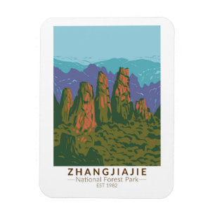 Ímã Zhangjiajie Floresta Nacional na China, Retro Viag