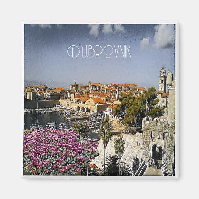 Imã zHR019 DUBROVNIK, Croácia, Fridge (Frente)