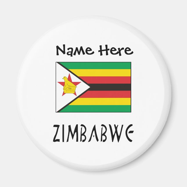 Imã Zimbábue e Bandeira Personalização Negra (Frente)