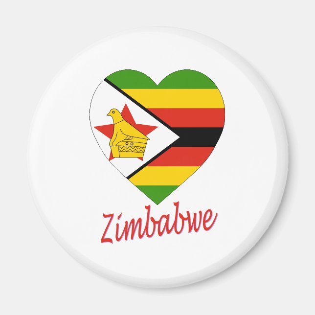 Imã Zimbabwe Flag Heart (Frente)