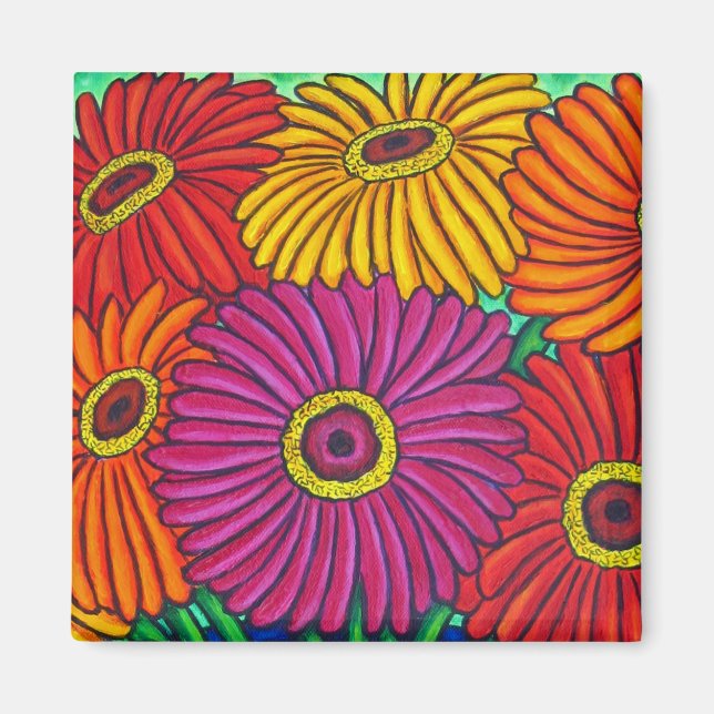 Imã Zinnia Fiesta Colorful Magnet (Frente)