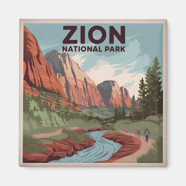 Imã Zion National Park Vintage (Frente)
