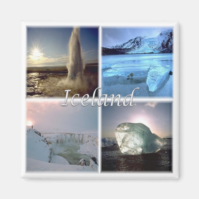 Imã zIS002 ISLÂNDIA, geladeira (Frente)