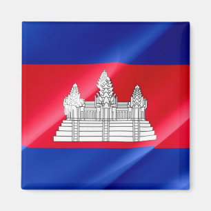 Imã zKH002 Cambodian acenando FLAG Camboja, Fridge