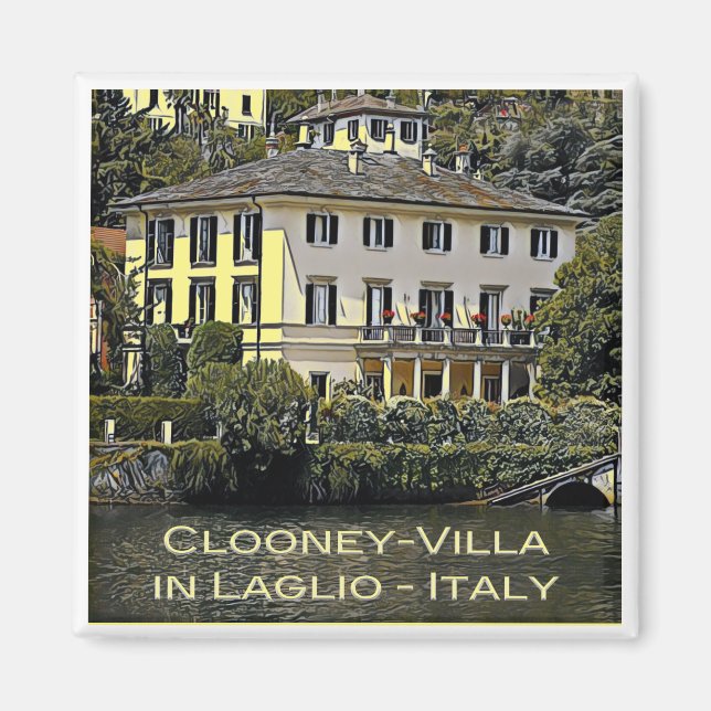 Imã zLMD116 CLOONEY-VILLA Laglio Lake Como, frigorífic (Frente)