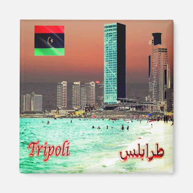 Imã zLY025 TRIPOLI, Torres, Líbia, África, geladeira (Frente)