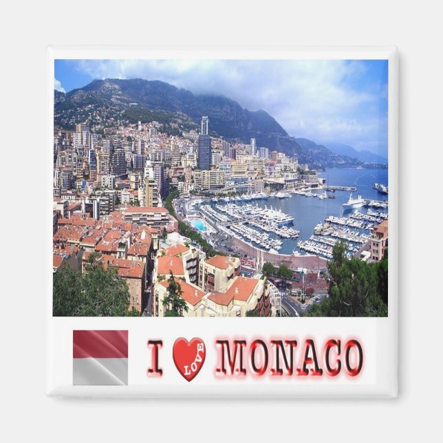 Imã zMC007 PRINCIPAL DE MONACO, I Love, Fridge (Frente)