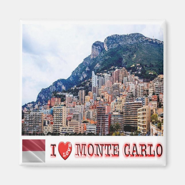 Imã zMC020 MONTE CARLO, Mônaco, Geladeira (Frente)