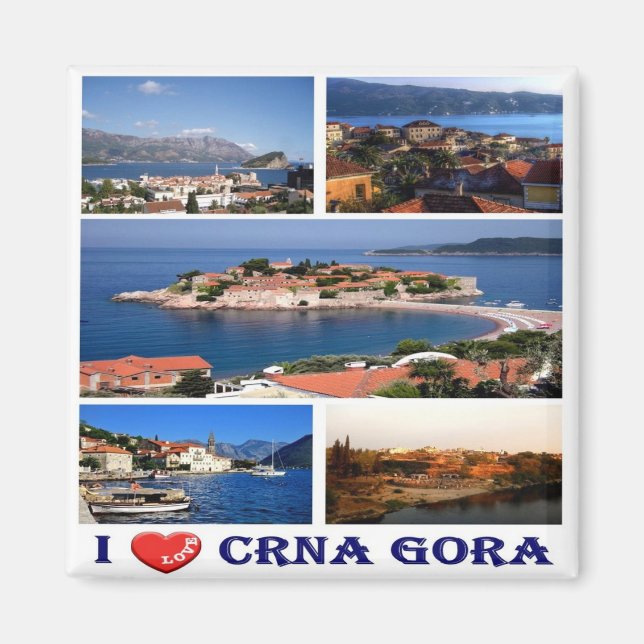 Imã zME004 CRNA GORA, Montenegro, I Love, Fridge (Frente)