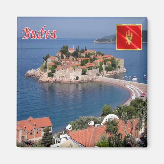 Imã zME019 BUDVA SVETI STEFAN, Montenegro, frigorífico (Frente)