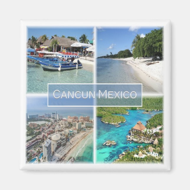 Imã zMX003 CANCUN, Mosaico, México, América, Fridge (Frente)