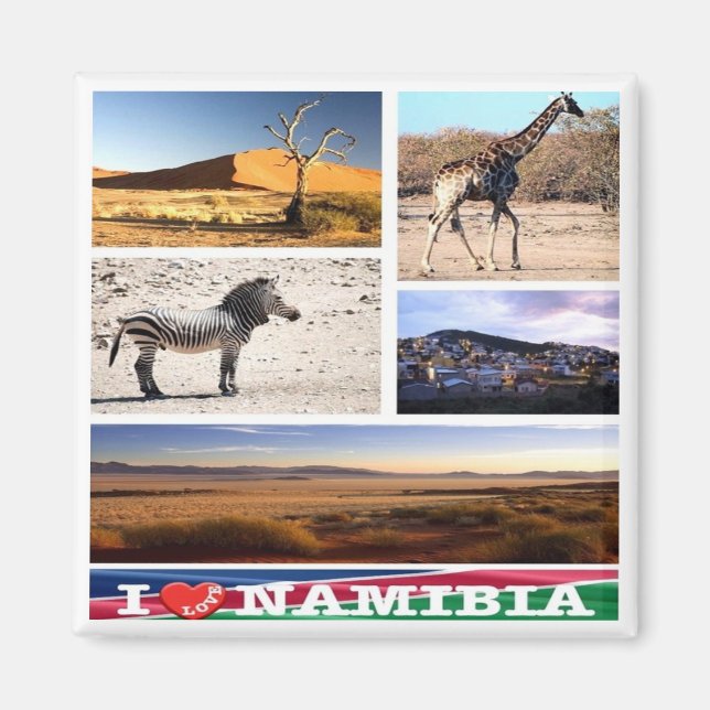 Imã zNA007 NAMIBIA I Love, Mosaic, Africa, Fridge (Frente)