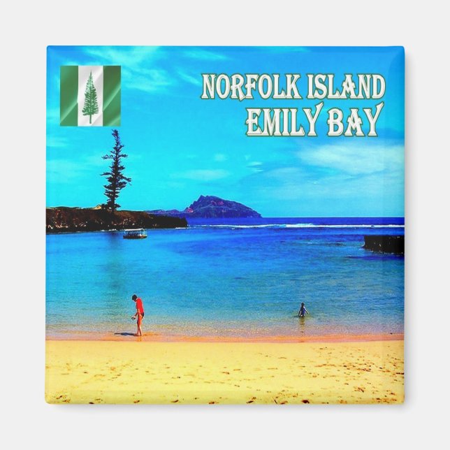 Imã zNF007NORFOLK ISLAND, Emily Bay, Oceânia, frigoríf (Frente)